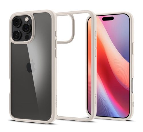 Spigen Ultra Hybrid Apple iPhone 16 Pro tok, Natural Titanium, átlátszó-bézs