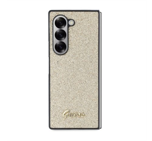 Guess PC/TPU Glitter Flakes Metal Logo Samsung Galaxy Z Fold 6 hátlap tok, arany