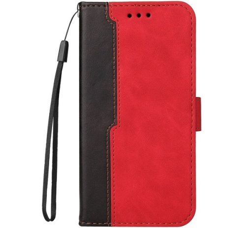 Apple Wooze Colour Wallet iPhone 16 Pro oldalra nyíló tok, stand, kártyatartóval, kézpánttal, piros