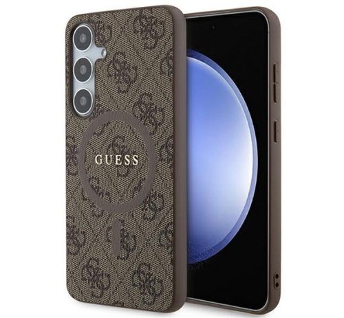 Guess 4G Collection Leather Metal Logo S24+ (S926) MagSafe tok, barna GUHMS24MG4GFRW