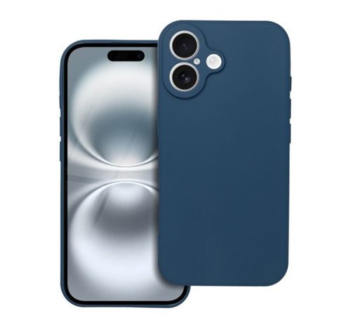 Forcell Soft iPhone 16 szilikon tok, sötétkék