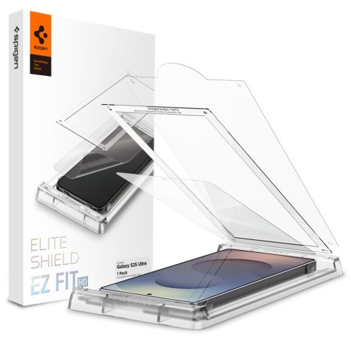 Spigen EliteShield EZ Fit HD Samsung Galaxy S25 Ultra tempered kijelzővédő fólia felhelyező kerettel (1db)