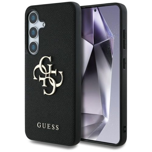 Guess Grained Big 4G Logo Small Classic Logo Samsung Galaxy S25+  kemény hátlap tok, fekete