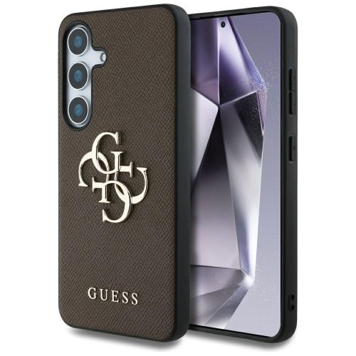 Guess Grained Big 4G Logo Small Classic Logo Samsung Galaxy S25+  kemény hátlap tok, barna