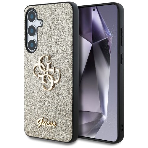 Guess Fixed Glitter Big 4G Metal Logo Samsung Galaxy S25+ kemény hátlap tok, arany