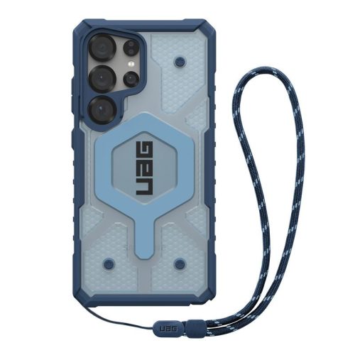 UAG Pathfinder Samsung Galaxy S25 Ultra Clear Magsafe tok, blue lanyard