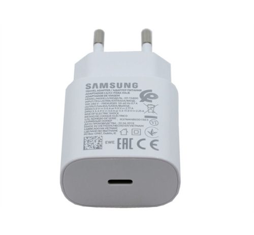 Samsung EP-TA800EWE kompatibilis hálózati töltő adapter Type-C, 25W, fehér, (No logo)