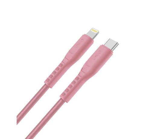 Uniq Flex USB Type-C - Lightning MFi adatkábel, 1,2m, rózsaszín