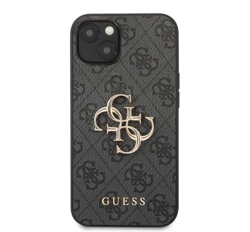 Guess PU 4G Metal Logo Apple iPhone 13 hátlap tok, szürke