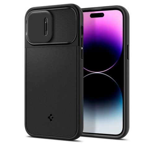 Spigen Optik Armor Apple iPhone 14 Pro tok, Mag Black, fekete