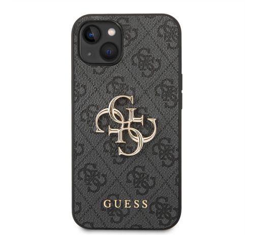 Guess PU 4G Metal Logo Apple iPhone 14 hátlap tok, szürke