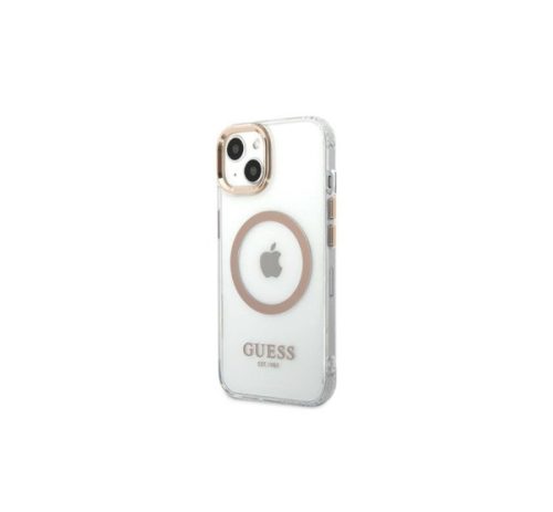 Guess Transparent MagSafe Apple iPhone 13 hátlap tok, arany