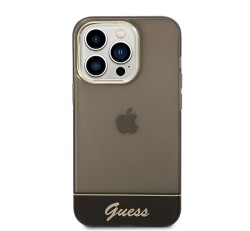 Guess Camera Outline Translucent Apple iPhone 14 Pro Max hátlap tok, fekete