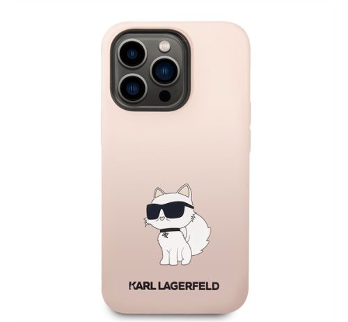 Karl Lagerfeld Liquid Choupette NFT szilikon hátlap tok Apple iPhone 14 Pro Max, rózsaszín