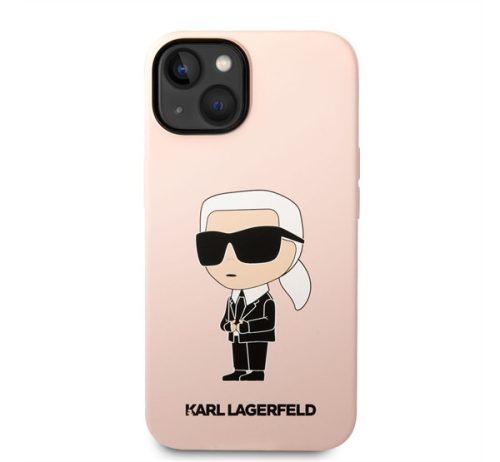 Karl Lagerfeld Liquid Ikonik NFT szilikon hátlap tok Apple iPhone 14, rózsaszín