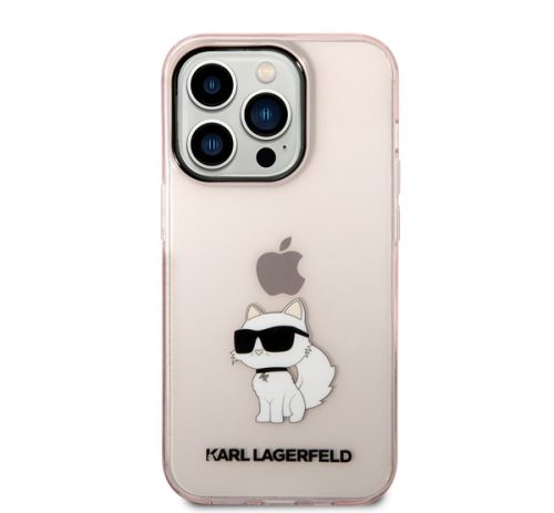 Karl Lagerfeld IML Choupette NFT hátlap tok Apple iPhone 14 Pro Max, rózsaszín