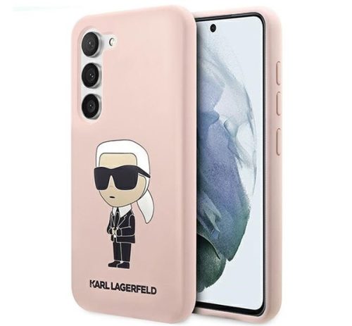 Karl Lagerfeld Silicone Ikonik Samsung Galaxy S23+, szilikon tok, rózsaszín