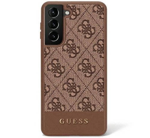 Guess 4G Stripe Samsung Galaxy S23 Ultra szilikon tok, barna