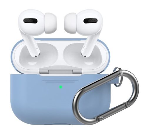 Phoner Simple Apple Airpods Pro szilikon tok akasztóval, türkizkék