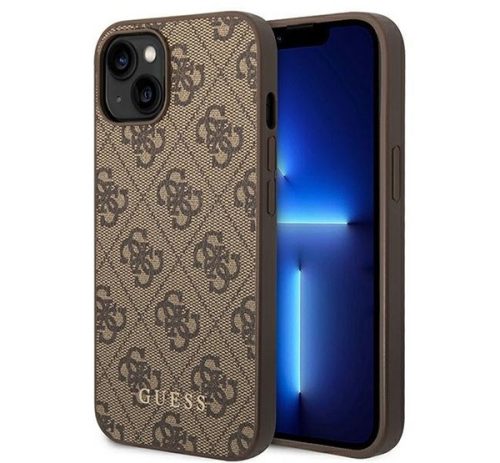 Guess 4G Metal Gold Apple iPhone 14 Plus hátlap tok, barna