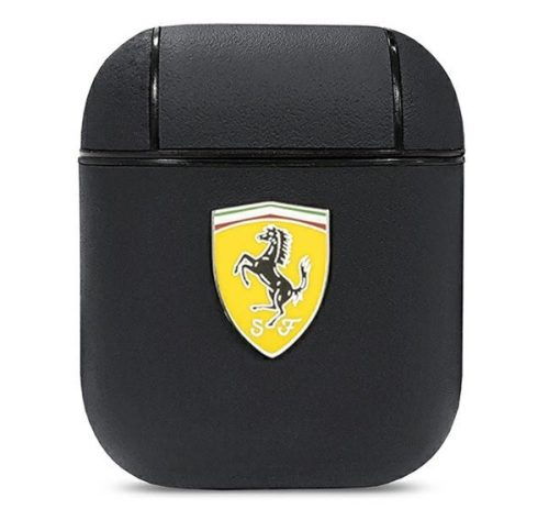 Ferrari On Track Apple AirPods bőr tok, fekete