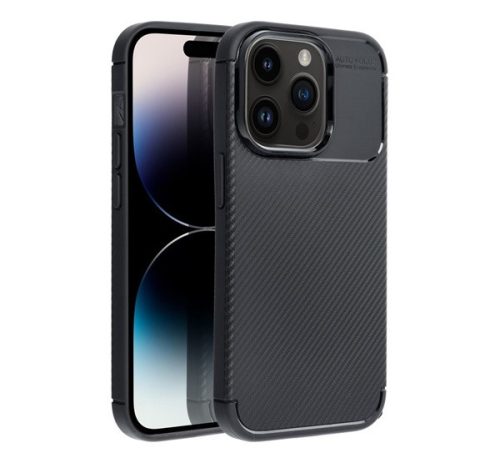 Forcell Carbon Premium hátlap tok,  Apple iPhone 12 Pro Max , fekete