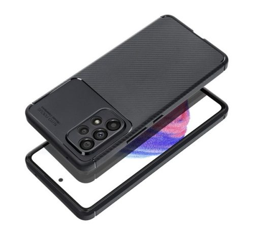 Forcell Carbon Premium Samsung Galaxy A34 5G karbon mintás szilikon tok, fekete