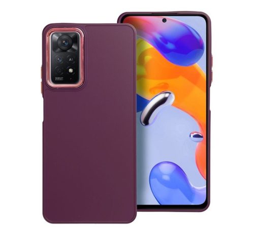 Frame Xiaomi Redmi Note 11 Pro/11 Pro 5G közepesen ütésálló tok kameravédő kerettel, lila