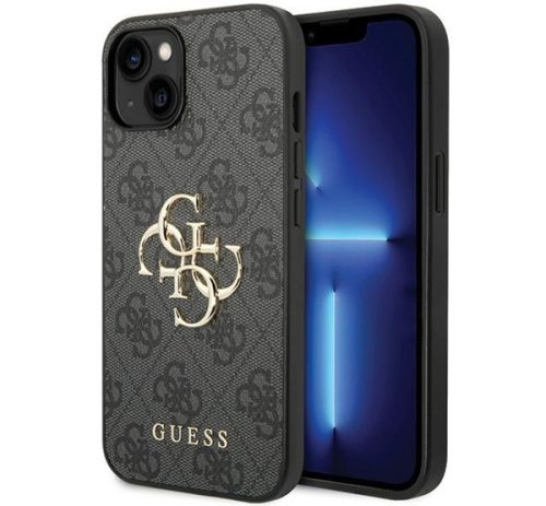 Guess 4G Big Metal Logo Apple iPhone 15 Plus hátlap tok, szürke