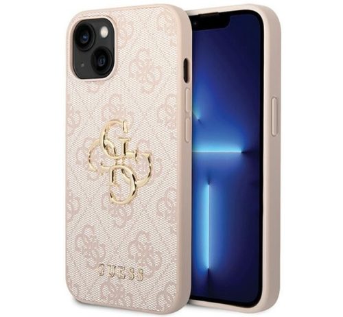 Guess 4G Big Metal Logo Apple iPhone 15 hátlap tok, rózsaszín