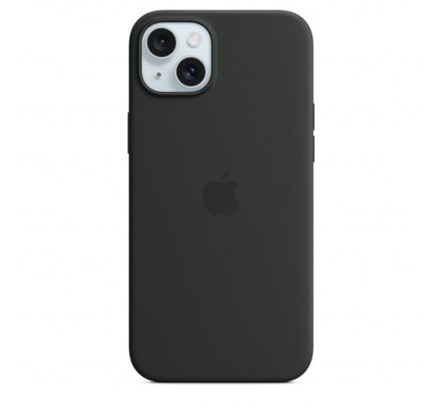 Apple iPhone 15 Plus MagSafe szilikon tok, fekete