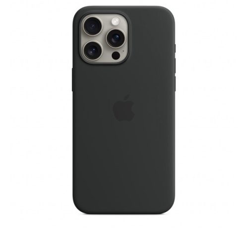 Apple iPhone 15 Pro Max MagSafe szilikon tok, fekete