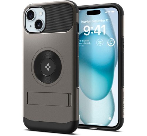 Spigen Slim Armor Apple iPhone 15 tok, Gunmetal, szürke