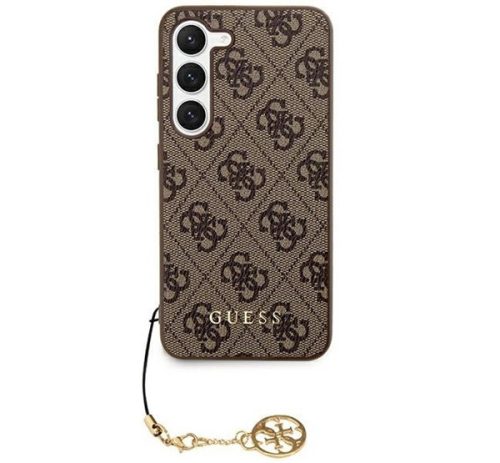 Guess 4G Charms Samsung Galaxy S24 Ultra szilikon tok, barna