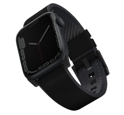 Uniq Straden vízálló bőr Apple Watch szíj, 49/45/44/42MM, fekete