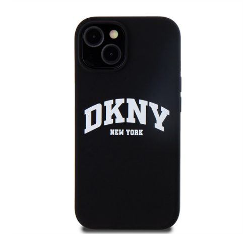 DKNY Liquid Silicone Arch Logo iPhone 11 Magsafe hátlap tok, fekete