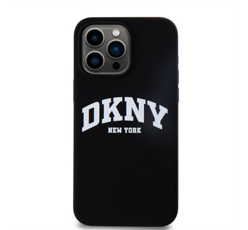 DKNY Liquid Silicone Arch Logo iPhone 14 Pro Magsafe hátlap tok, fekete