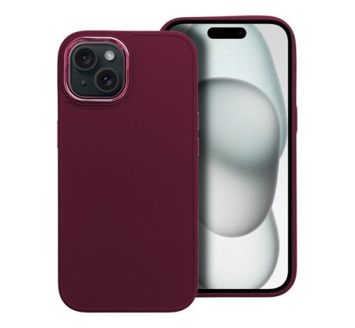 Frame iPhone 15 közepesen ütésálló tok kameravédő kerettel, lila