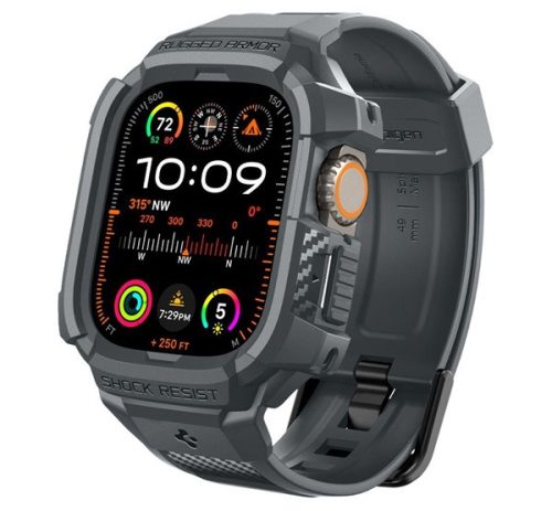 Spigen Rugged Armor Pro Apple Watch Ultra 2/1 (49mm) tok/szíj, sötétszürke