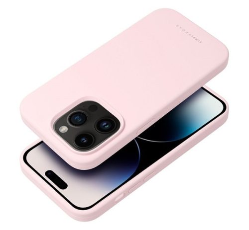 Roar Apple iPhone 16 Pro Max prémium szilikon tok velúr béléssel, világosrózsaszín